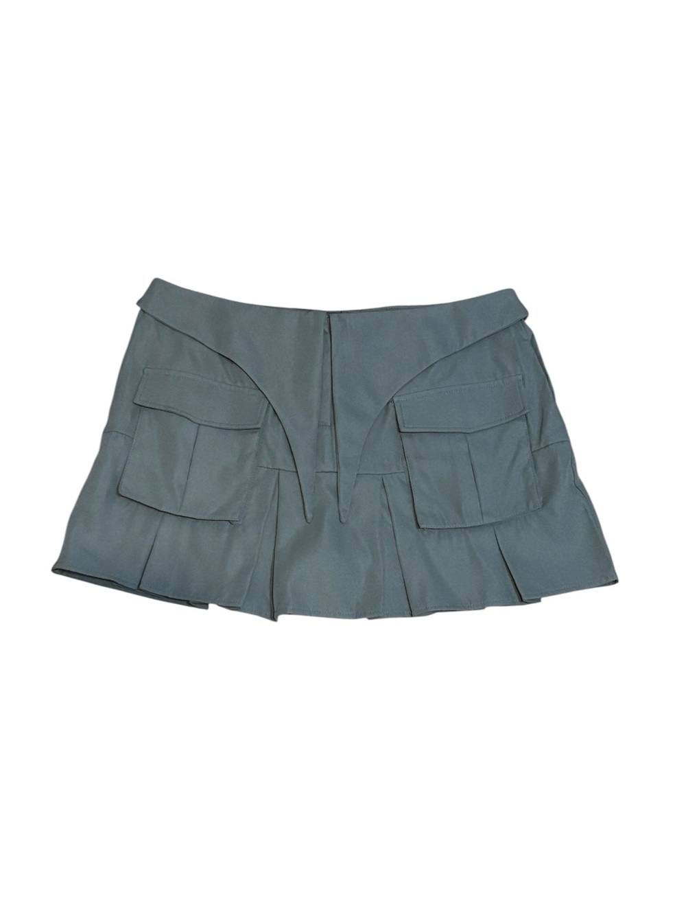 Women’s Y2K Utility Pocket Pleated Mini Skort in Grey - Size Large